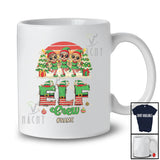 Personalized Custom Name Vintage Retro Elf Crew; Amusing Christmas Tree Three Elf; Girls Family T-Shirt