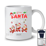 Personalized Custom Name Santa Crew; Amusing Christmas Tree Three Santa Snowing; Family T-Shirt