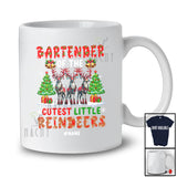 Personalized Custom Name Bartender Of Cutest Reindeers; Merry Christmas Tree Proud Jobs T-Shirt