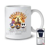 Personalized Custom Name Volleyball Squad; Scary Halloween Moon; Sport Player Playing Team T-Shirt