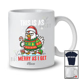 Personalized Custom Name This Is As Merry As I Get; Humorous Christmas Angry Santa Chicken T-Shirt
