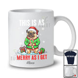 Personalized Custom Name This Is As Merry As I Get; Humorous Christmas Angry Santa Pug Owner T-Shirt