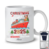 Personalized Custom Name Christmas Cruise 2025 Together; Joyful Reindeer Friends Family Group T-Shirt