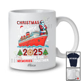Personalized Custom Name Christmas Cruise 2025 Together; Joyful Santa Friends Family Group T-Shirt