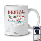 Personalized Custom Name Dental Squad; Lovely Christmas Leopard Plaid Tooth Dental Tools Dentist T-Shirt