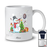 Personalized Custom Name Snowman Playing Darts; Amusing Christmas Tree Darts Player Group T-Shirt