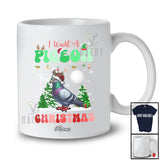 Personalized Custom Name I Want A Pigeon For Christmas; Lovely Santa Pigeon Bird X-mas Tree T-Shirt