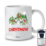 Personalized Custom Name Merry Christmusk; Joyful Christmas 3 Santa Elf Musky Muskie Fish Fishing T-Shirt