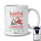 Personalized Custom Name Santa Running Team; Awesome Christmas Sweater Runner Group T-Shirt