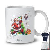 Personalized Custom Name Santa Playing Darts; Amazing Christmas Tree Snow Darts Player T-Shirt