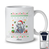 Personalized Custom Name Santa Skeleton Barber; Amazing Christmas Sweater X-mas Proud Jobs T-Shirt