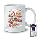 Personalized Custom Name Construction Trucks; Lovely Christmas Santa Elf; Family T-Shirt