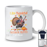 Personalized Custom Name Thankful For Bassoon Player; Proud Thanksgiving Turkey Musician T-Shirt