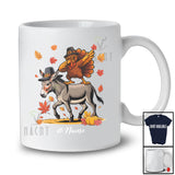 Personalized Custom Name Dabbing Turkey Riding Donkey; Cheerful Thanksgiving Farmer; Fall Family T-Shirt