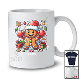 Personalized Santa Gingerbread Playing Boxing; Amusing Christmas Baker; Custom Name Player T-Shirt