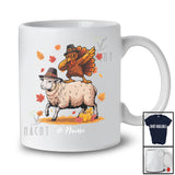 Personalized Custom Name Dabbing Turkey Riding Sheep; Cheerful Thanksgiving Farmer; Fall Family T-Shirt