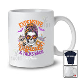 Personalized Custom Name Expensive Difficult Talks Back; Scary Halloween Mom Skull; Coffee Cream T-Shirt