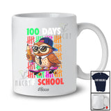 Personalized Custom Name 100 Days Of School; Awesome 100th Day Owl Counting Studying T-Shirt