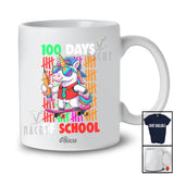 Personalized Custom Name 100 Days Of School; Awesome 100th Day Unicorn Counting Studying T-Shirt