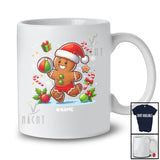 Personalized Santa Gingerbread Playing Volleyball; Amusing Christmas Baker; Custom Name Player T-Shirt