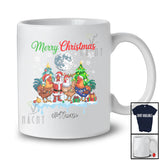 Personalized Custom Name Merry Christmas; Lovely Moon Elf Santa Chicken Farm; Farmer T-Shirt