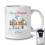 Personalized Custom Name Merry Christmas; Lovely Moon Elf Santa Cow Farm; Farmer T-Shirt