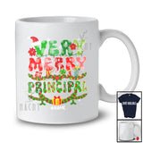Personalized Custom Name Very Merry Principal; Wonderful Christmas Lights Tinsel; Proud Jobs T-Shirt