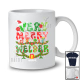 Personalized Custom Name Very Merry Welder; Wonderful Christmas Lights Tinsel; Proud Jobs T-Shirt
