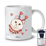 Personalized Custom Name Surprise Cat Valentine Face; Lovely Cat Owner Lover Hearts T-Shirt