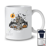 Personalized Custom Name Skeleton Hiking; Joyful Halloween Outdoor Activities; Men Family T-Shirt