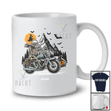 Personalized Custom Name Skeleton Riding; Joyful Halloween Outdoor Activities; Men Family T-Shirt