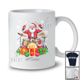 Personalized Custom Name Santa Playing Drum; Amusing Christmas Musical Instruments Player T-Shirt