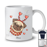 Personalized Custom Name Surprise Pug Valentine Face; Lovely Pug Owner Lover Hearts T-Shirt