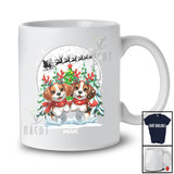 Personalized Custom Name Two Beagles Reindeer Running; Lovely Christmas Moon Tree Family T-Shirt