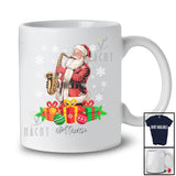 Personalized Custom Name Santa Playing Saxophone; Amusing Christmas Musical Instruments Player T-Shirt
