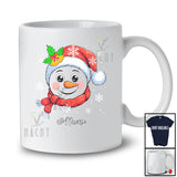 Personalized Custom Name Santa Snowman Face Cosplay; Lovely Christmas Snowing Family T-Shirt