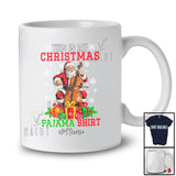 Personalized Custom Name My Christmas Pajama Shirt; Joyful Santa Cello Player Musician T-Shirt