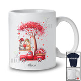 Personalized Custom Name Two Guinea Pig Hanging Red Truck; Happy Valentine Hearts Tree Couple T-Shirt