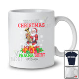 Personalized Custom Name My Christmas Pajama Shirt; Joyful Santa Tuba Player Musician T-Shirt