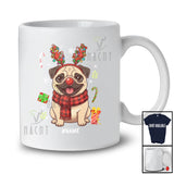 Personalized Custom Name Pug Reindeer; Wonderful Christmas Lights Pug Owner Family T-Shirt