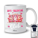 Personalized Custom Name Anti-Valentine Club; Humorous Single Valentine Three Cat Squad T-Shirt