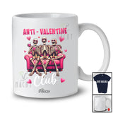 Personalized Custom Name Anti-Valentine Club; Humorous Single Valentine Three Skeleton Squad T-Shirt