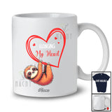 Personalized Custom Name Hanging My Heart; Humorous Valentine Sloth Hanging On Heart Couple T-Shirt