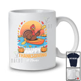Personalized Custom Name Happy Thanksgiving; Joyful Turkey On Kayak; Fall Autumn Family T-Shirt