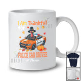 Personalized Custom Name Thankful For Police Car Driver; Proud Thanksgiving Turkey Driver T-Shirt