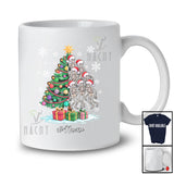 Personalized Custom Name Scary Skeleton Christmas Tree; Humorous X-mas Lights Santa Skeleton T-Shirt