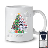 Personalized Custom Name Scary Skull Christmas Tree; Humorous X-mas Lights Santa Skull T-Shirt