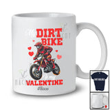 Personalized Custom Name My Dirt Bike Is My Valentine; Amusing Dirt Biker Riding Biker Hearts T-Shirt