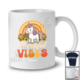 Personalized Custom Name Thankful Vibes; Lovely Thanksgiving Unicorn Rainbow; Women Family T-Shirt