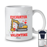 Personalized Custom Name My Excavator Is My Valentine; Amusing Excavator Driver Hearts T-Shirt